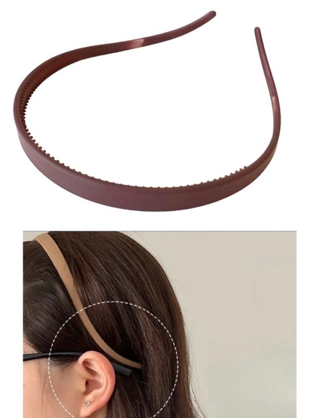 🔴 5 for $10 ONE Mauve Red Matte Resin U-Shaped Anti Slip Headband